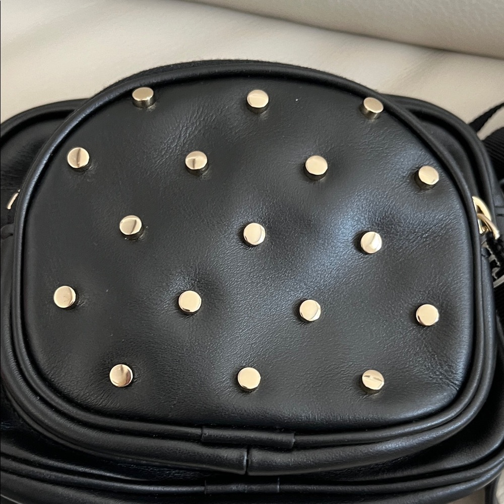 Valentino Garavani Studded Black Leather Crossbody Bag - Picture 2 of 6